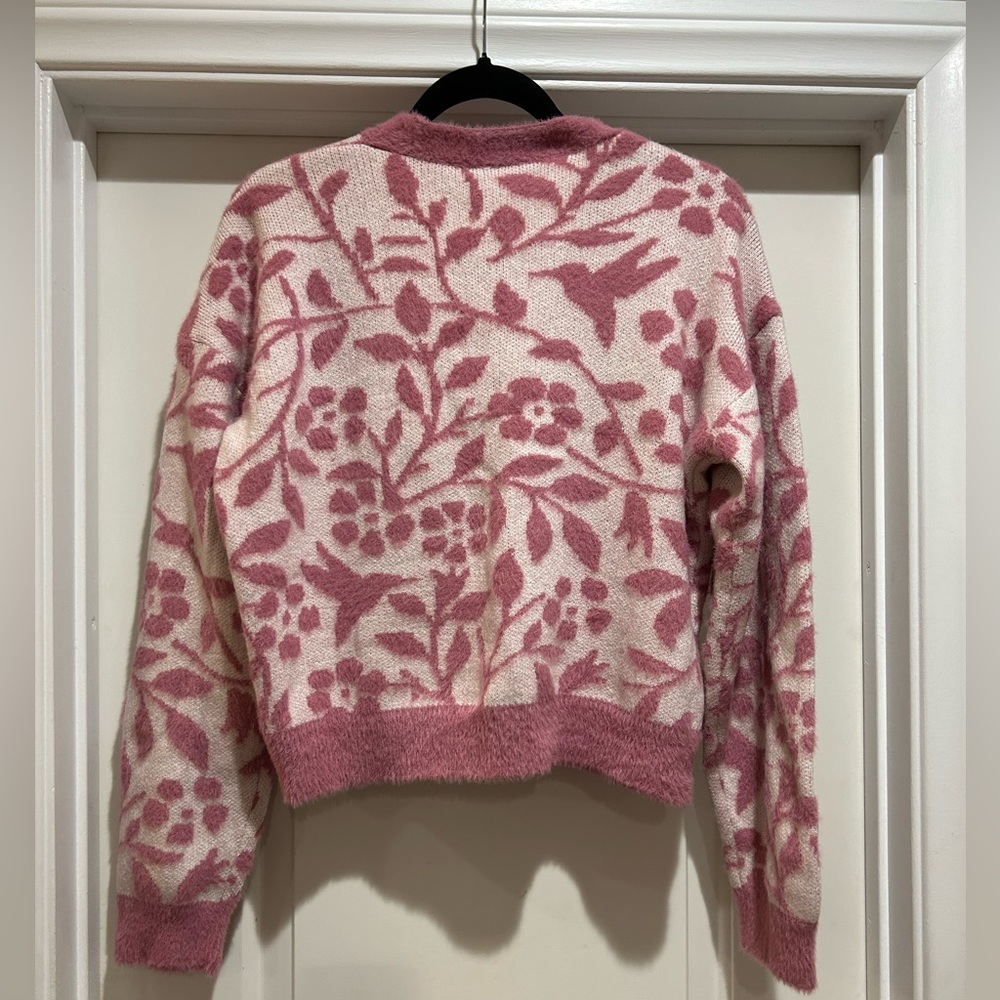 Floral Pink Cardigan Sweater - Picture 12 of 13